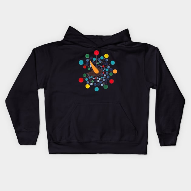 Gentry Ball Clock Bird Kids Hoodie by onceuponapaper